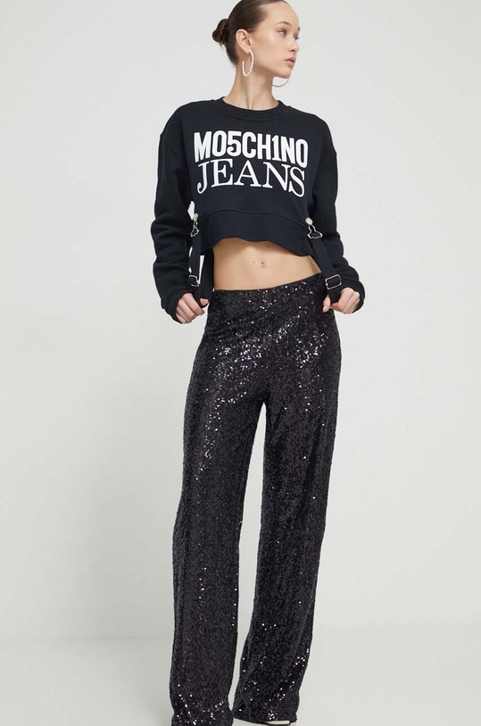 Moschino Jeans bluza bawełniana 1705.3756 czarny SS24