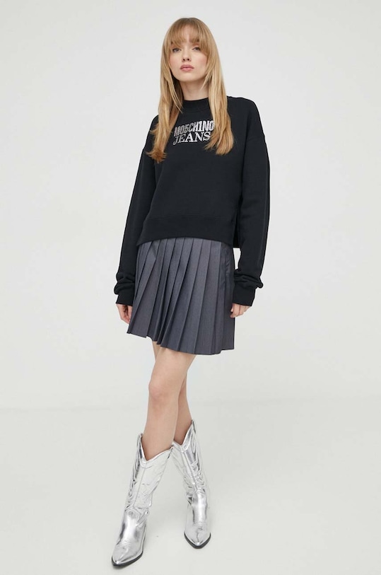 Bavlnená mikina Moschino Jeans 1716.3756 čierna SS24