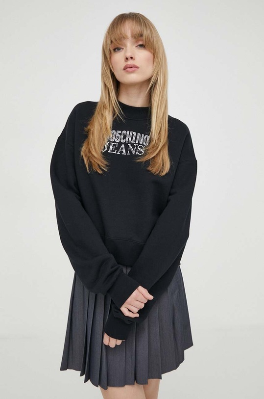 Bavlnená mikina Moschino Jeans čierna 1716.3756