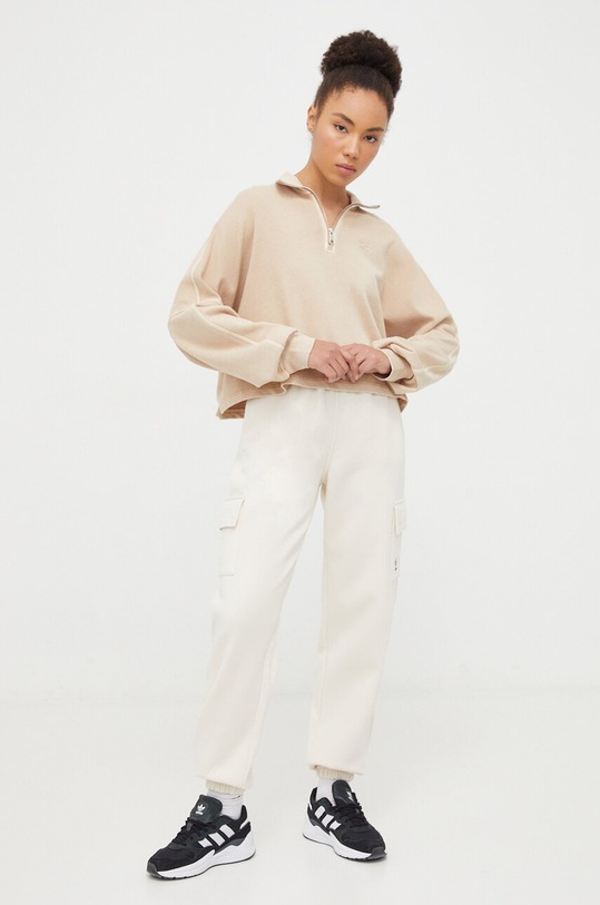 Бавовняна кофта adidas Originals IR6013 бежевий SS24
