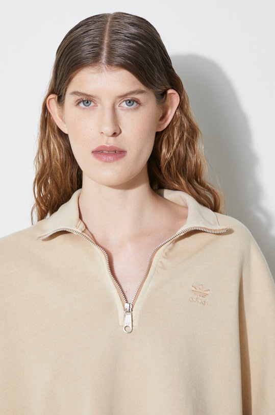 Хлопковая кофта adidas Originals IR6013 бежевый
