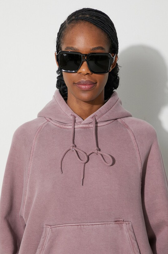 Carhartt WIP cotton sweatshirt Hooded Taos Sweat I032920.1XFGD pink
