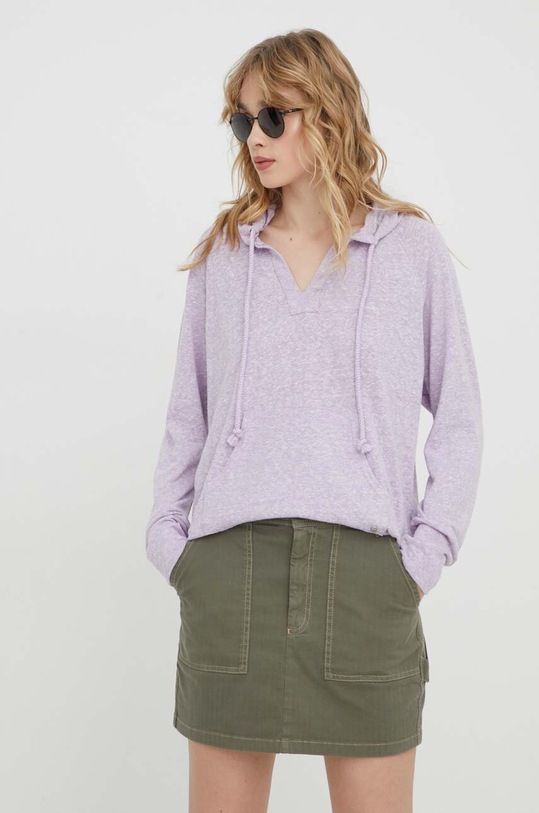 Roxy bluza Destination Surf z kapturem fioletowy ERJKT04105
