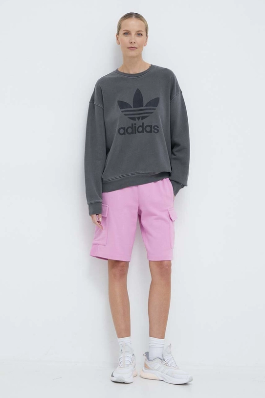 Хлопковая кофта adidas Originals IN2270 серый SS24