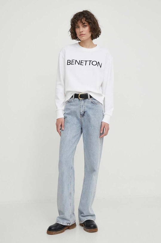 United Colors of Benetton bluza bawełniana 3J68D1069 biały SS24