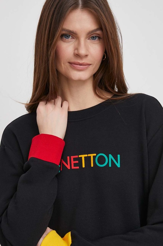 United Colors of Benetton hanorac de bumbac negru 3J68D1069