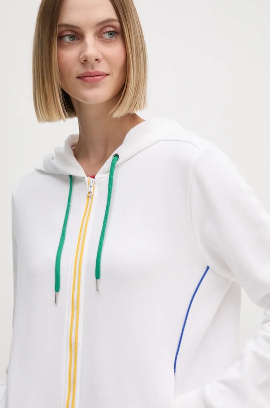 Βαμβακερή μπλούζα United Colors of Benetton λευκό 3J68D500J