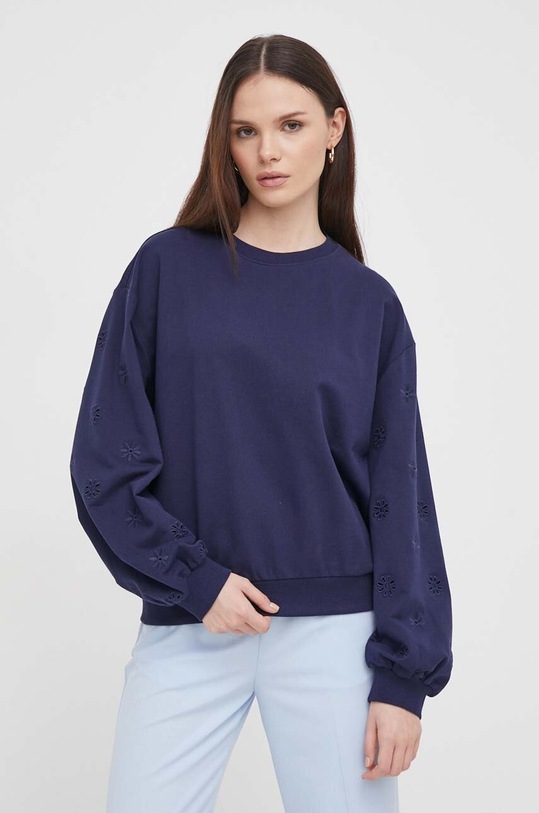 United Colors of Benetton bluza bawełniana bawełna granatowy 3BC1D1073