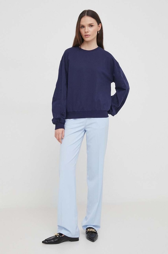Βαμβακερή μπλούζα United Colors of Benetton 3BC1D1073 σκούρο μπλε SS24