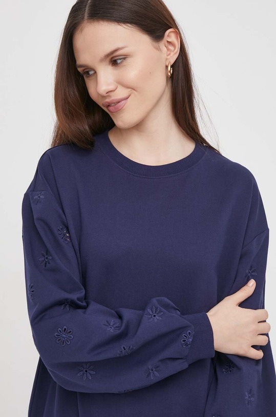 United Colors of Benetton bluza bawełniana granatowy 3BC1D1073