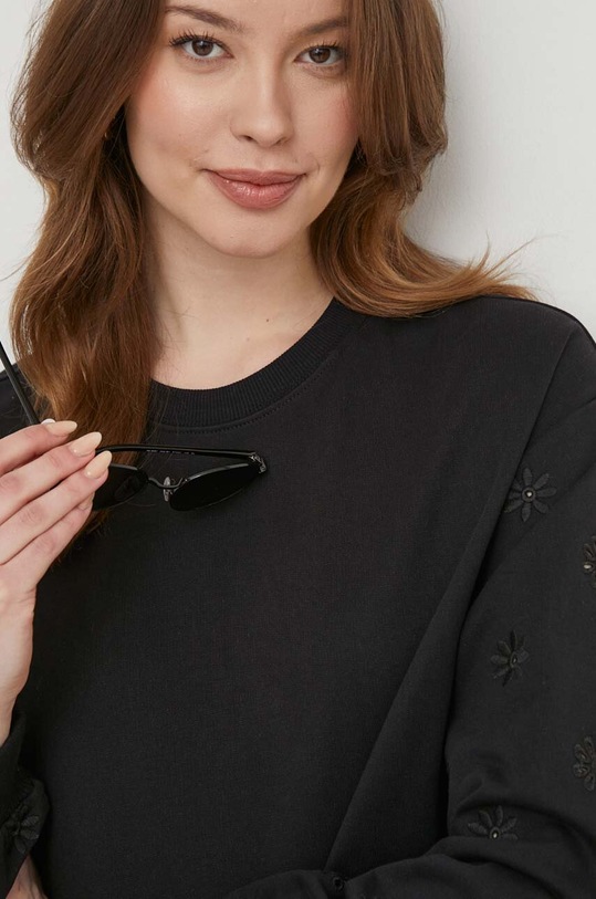 Bombažen pulover United Colors of Benetton črna 3BC1D1073