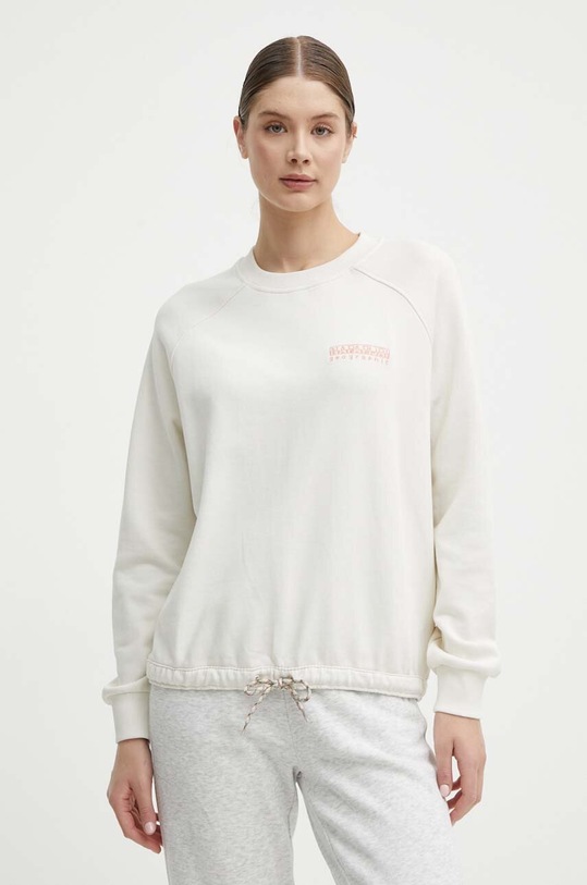 Napapijri bluza bawełniana B-Boyd nadruk beżowy NP0A4HO3N1A1