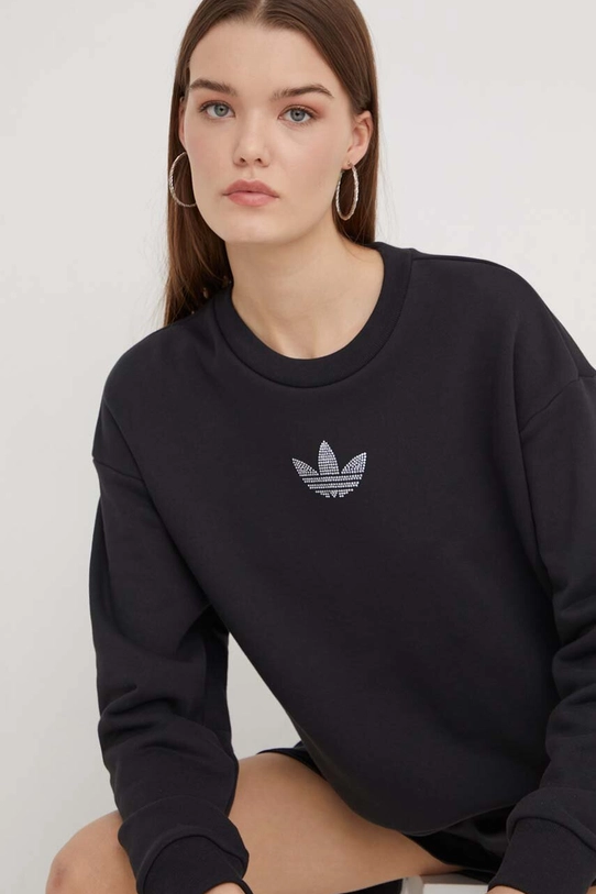 Бавовняна кофта adidas Originals без капюшона чорний IT9662