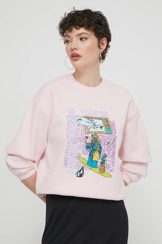Mikina Volcom bez kapuce růžová B4612403