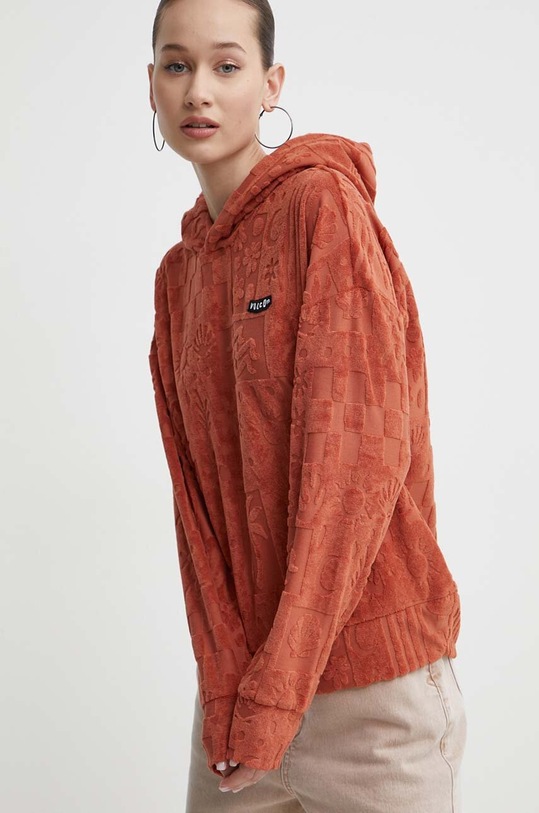 Mikina Volcom s kapucí hnědá B4112409