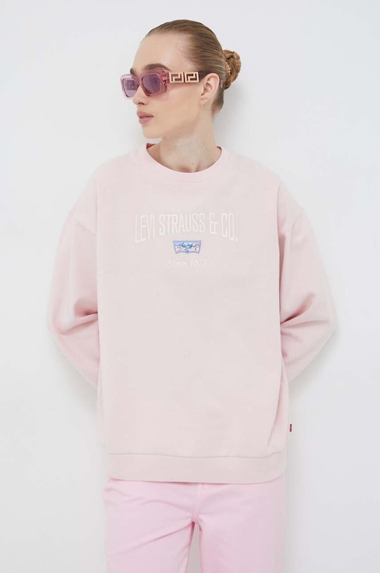 Mikina Levi's bez kapucne ružová A5524