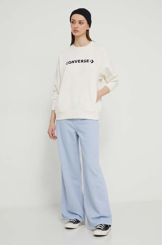 Μπλούζα Converse 10026159.A04 μπεζ SS24