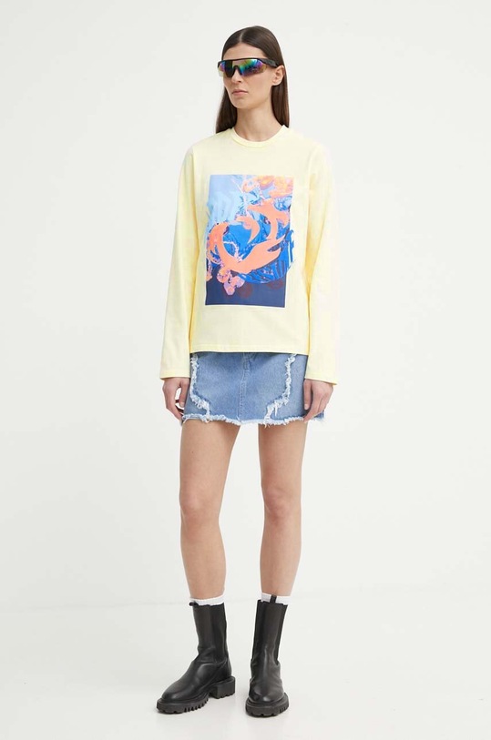 Bavlněné tričko s dlouhým rukávem Résumé AlessioRS LS Tee Unisex 20201105 žlutá SS24