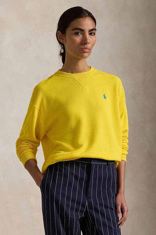 Βαμβακερή μπλούζα Polo Ralph Lauren βαμβάκι κίτρινο 211935582