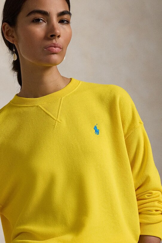 Βαμβακερή μπλούζα Polo Ralph Lauren κίτρινο 211935582