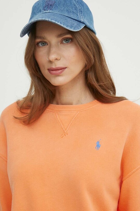 Polo Ralph Lauren felpa in cotone arancione 211935582
