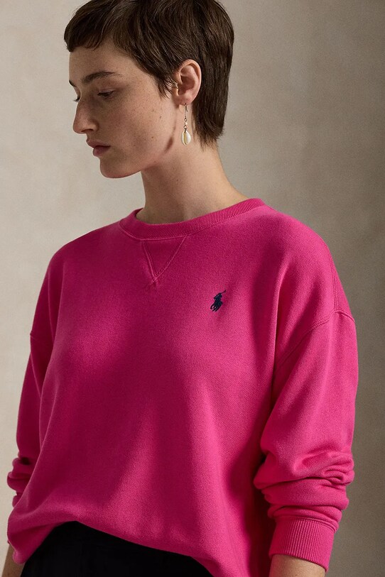 Polo Ralph Lauren felpa in cotone rosa 211935582