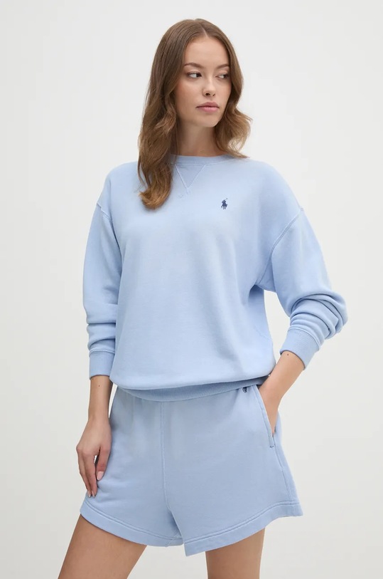 Polo Ralph Lauren hanorac de bumbac uni albastru 211935582