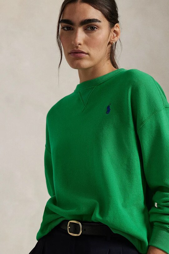 Βαμβακερή μπλούζα Polo Ralph Lauren πράσινο 211935582