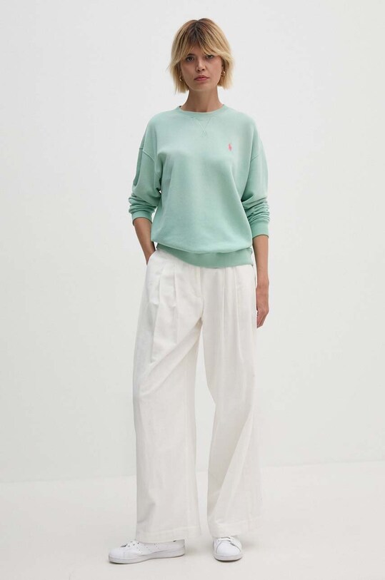 Polo Ralph Lauren bluza bawełniana 211935582 zielony SS25