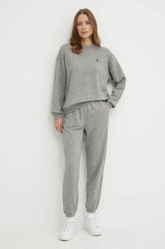 Pamučna dukserica Polo Ralph Lauren 211935582 siva SS25