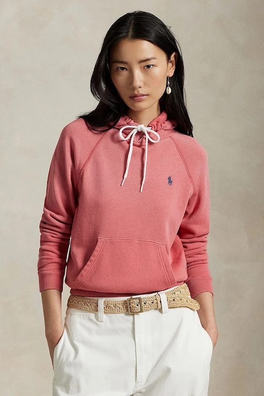 Bavlněná mikina Polo Ralph Lauren s kapucí červená 211935583