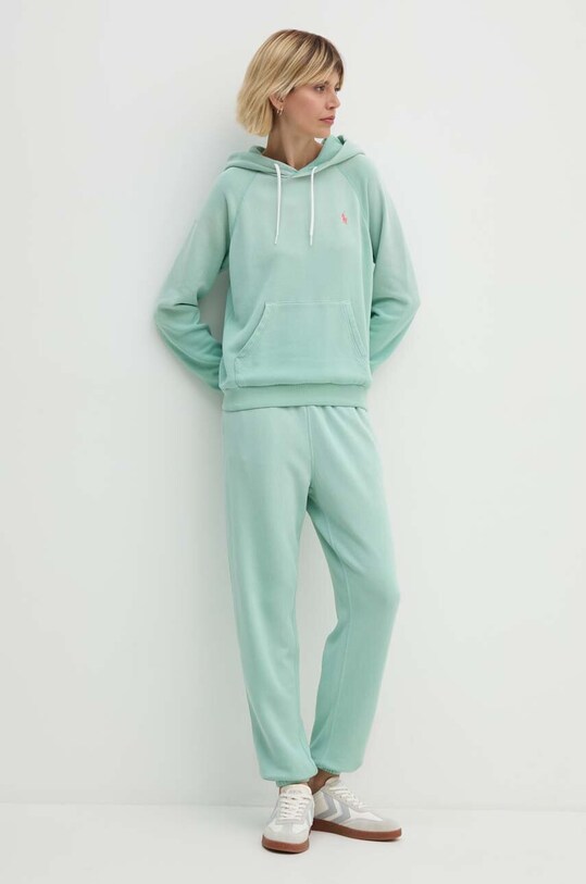 Polo Ralph Lauren hanorac de bumbac 211935583 verde SS25