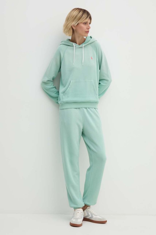 Bavlněná mikina Polo Ralph Lauren 211935583 zelená SS25
