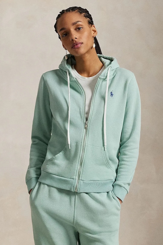 Bavlněná mikina Polo Ralph Lauren s kapucí zelená 211935584