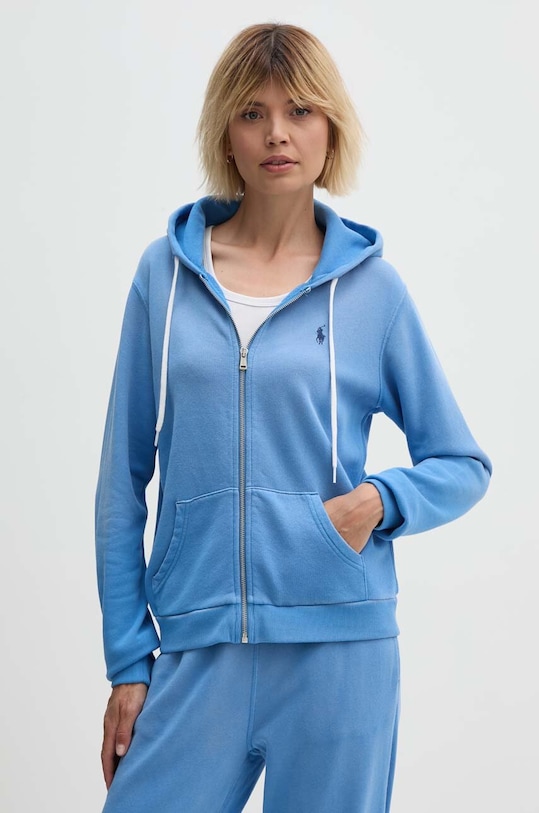 Polo Ralph Lauren felpa in cotone melange blu 211935584