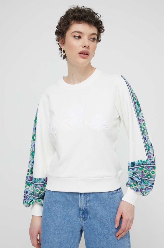 Desigual bluza PAT aplikacja beżowy 24SWSK29