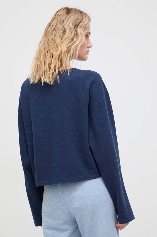 Odzież American Vintage bluza bawełniana TEE SHIRT COURT ML COL BATEAU HOD03AE24 granatowy