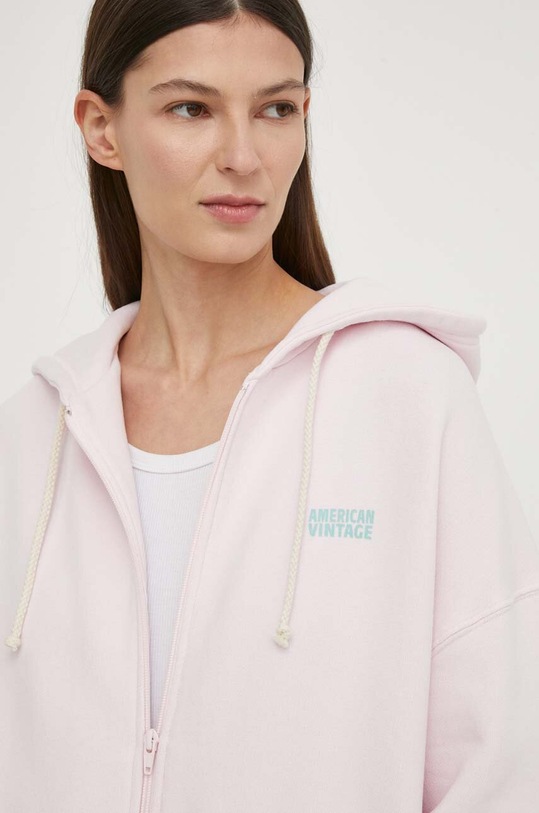 Mikina American Vintage SWEAT ML CAPUCHE růžová IZU03EE24
