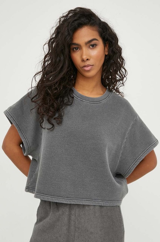 Тениска American Vintage SWEAT MC COL ROND сив DAF03AE24