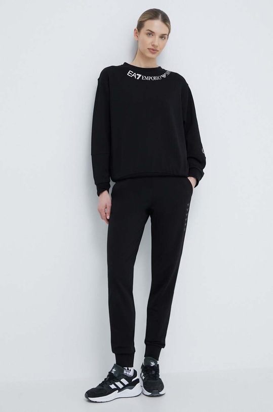 EA7 Emporio Armani bluza bawełniana TJSYZ.3DTM02.0200 czarny SS24