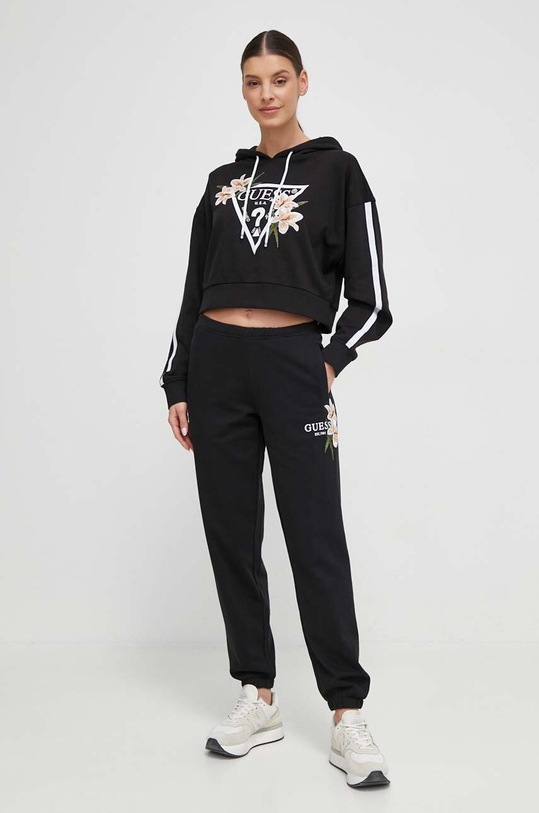 Guess bluza bawełniana ZOEY V4GQ04.KC6V1 czarny SS24