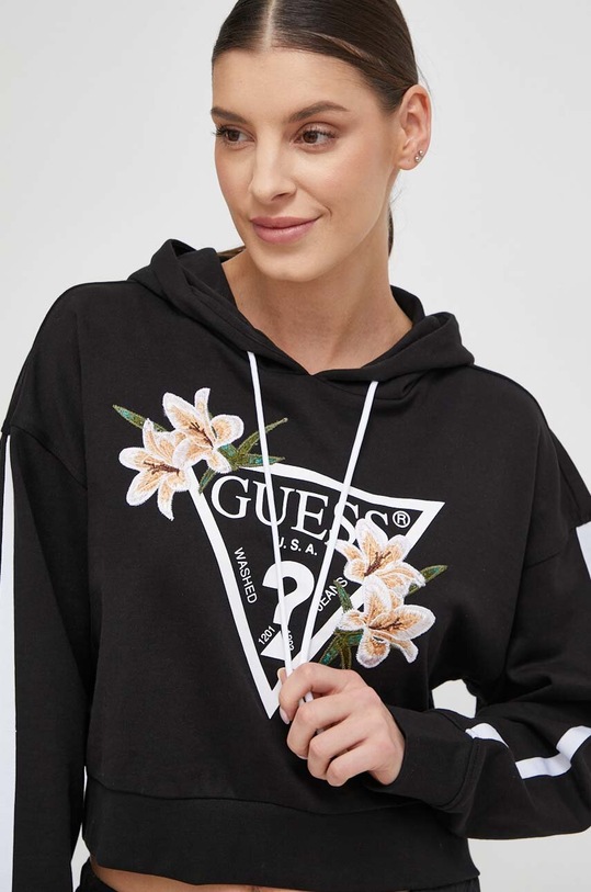 Guess bluza bawełniana ZOEY czarny V4GQ04.KC6V1