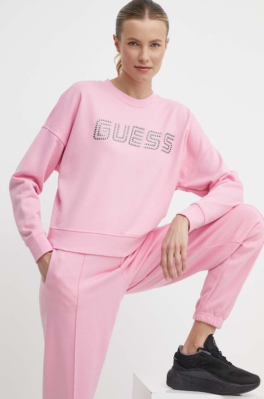 Guess bluza SKYLAR aplikacja różowy V4GQ07.K8802