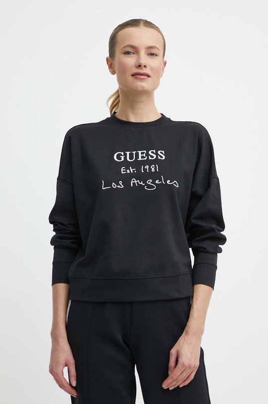 Guess bluza RUTH aplikacja czarny V4GQ11.KC5U1