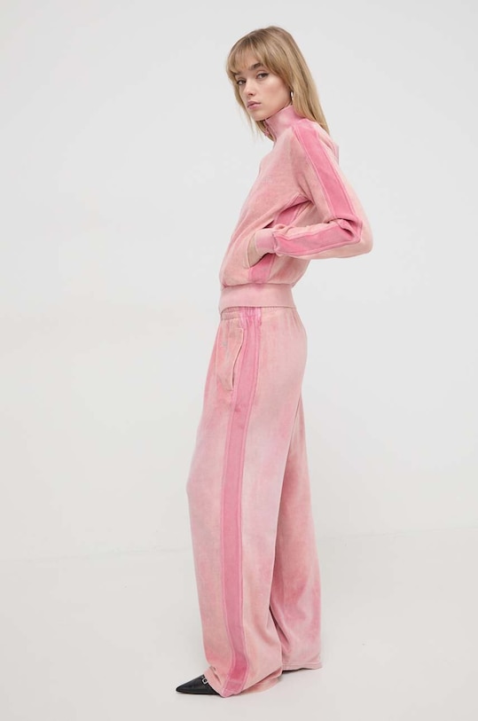 Velurová mikina Diesel F-KINIGLI růžová A12989.0AKAJ