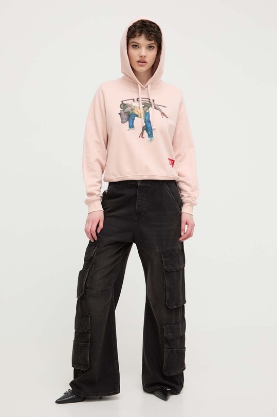 Бавовняна кофта Diesel A13255.0AKAL рожевий SS24