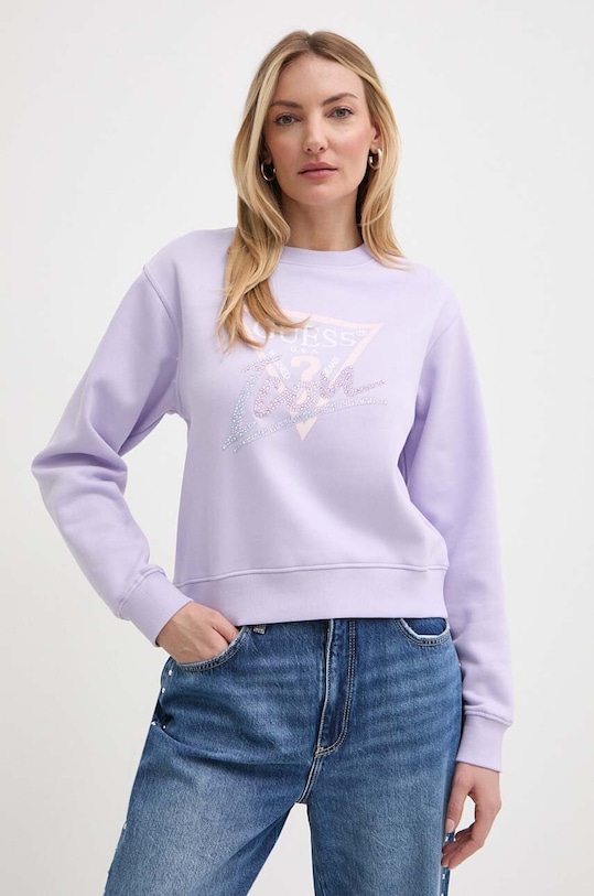 Guess bluza ICON pozostałe fioletowy W4GQ09.KB681