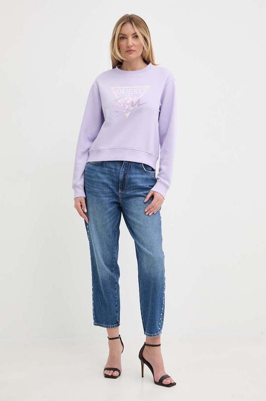 Guess bluza ICON W4GQ09.KB681 fioletowy SS24