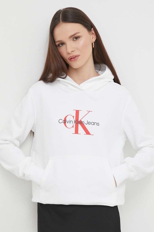 Calvin Klein Jeans felpa in cotone con bianco J20J223077