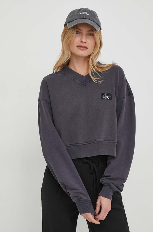 Бавовняна кофта Calvin Klein Jeans сірий J20J223079